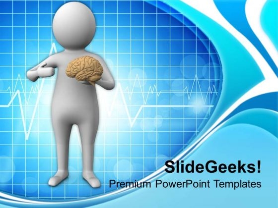 Image Of A Man With Human Brain PowerPoint Templates Ppt Backgrounds For Slides 0713 Image Of A Man With Human Brain PowerPoint Templates Ppt Backgrounds For Slides 0713