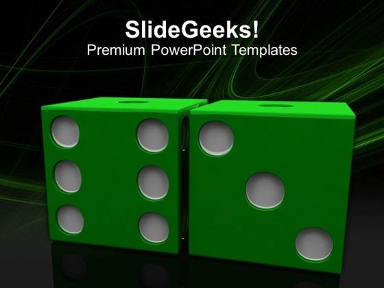 Image Of Green Dices On Grey Backgrounds PowerPoint Templates Ppt Backgrounds For Slides 0213 Image Of Green Dices On Grey Backgrounds PowerPoint Templates Ppt Backgrounds For Slides 0213