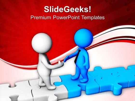 Image Of Handshake On Jigsaw Puzzle PowerPoint Templates Ppt Backgrounds For Slides 0713 Image Of Handshake On Jigsaw Puzzle PowerPoint Templates Ppt Backgrounds For Slides 0713