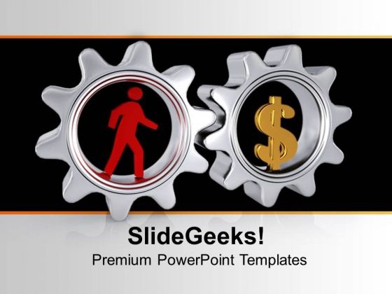 Image Of Man With Gears And Dollar PowerPoint Templates Ppt Backgrounds For Slides 0713 Image Of Man With Gears And Dollar PowerPoint Templates Ppt Backgrounds For Slides 0713