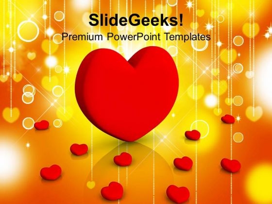 Image Of Red Hearts Over Stylish Background PowerPoint Templates Ppt Backgrounds For Slides 0213