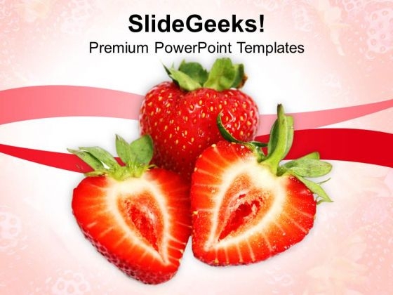 Image Of Red Strawberry Fruit PowerPoint Templates Ppt Backgrounds For Slides 0213 Image Of Red Strawberry Fruit PowerPoint Templates Ppt Backgrounds For Slides 0213