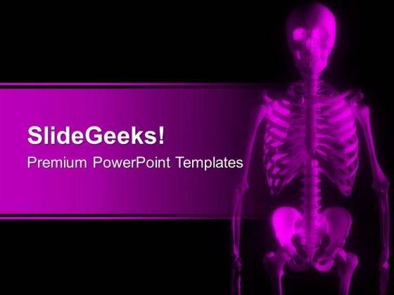 Image Of Skeleton In Pink Color PowerPoint Templates Ppt Backgrounds For Slides 0713