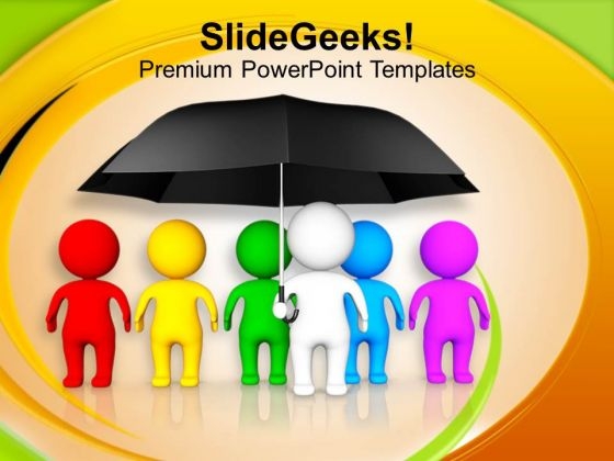 Insurance Protect People In Single Cover PowerPoint Templates Ppt Backgrounds For Slides 0413