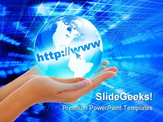 internet concept globe powerpoint template 0910 title