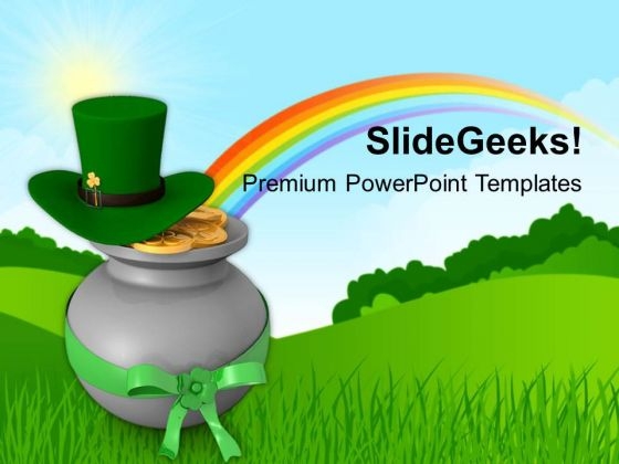 Irish Leprechaun Hat And Pot Of Gold Coins PowerPoint Templates Ppt Backgrounds For Slides 0313 Irish Leprechaun Hat And Pot Of Gold Coins PowerPoint Templates Ppt Backgrounds For Slides 0313