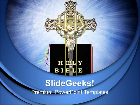 Jesus On Cross With Bible Church PowerPoint Templates And PowerPoint Themes 0812 Jesus On Cross With Bible Church PowerPoint Templates And PowerPoint Themes 0812