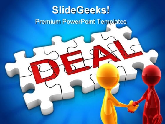 Jigsaw Puzzle Deal Business  PowerPoint Backgrounds And Templates 1210