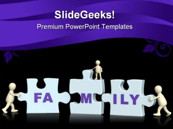 Joining Puzzle Family PowerPoint Templates And PowerPoint Backgrounds 0511