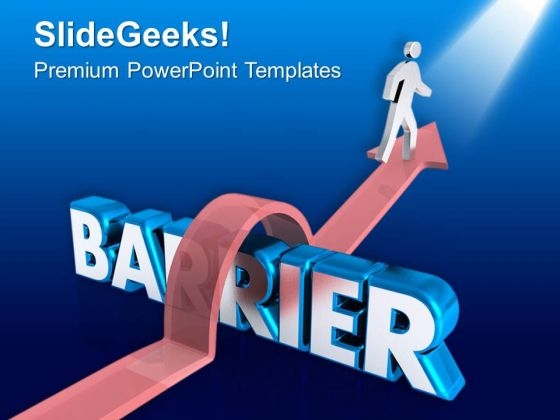 Jump The Barrier For Success PowerPoint Templates Ppt Backgrounds For Slides 0613