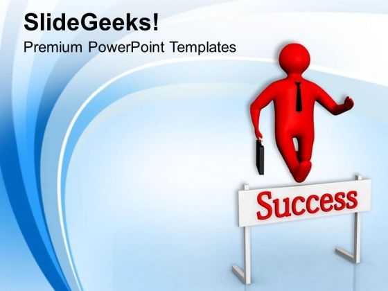 Jump The Hurdle For Business PowerPoint Templates Ppt Backgrounds For Slides 0613