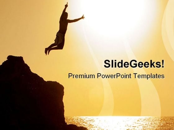 Jumping Off The Cliff Beach PowerPoint Templates And PowerPoint Backgrounds 0311 Jumping Off The Cliff Beach PowerPoint Templates And PowerPoint Backgrounds 0311