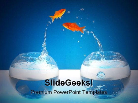 Jumpout Golden Fish Animals PowerPoint Templates And PowerPoint Backgrounds 0111