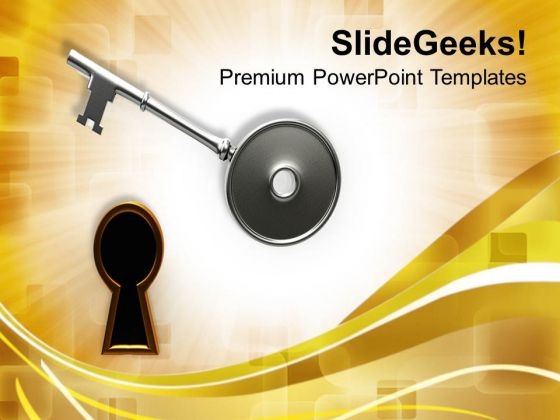 Key And Keyhole Over Golden Background PowerPoint Templates Ppt Backgrounds For Slides 0113 Key And Keyhole Over Golden Background PowerPoint Templates Ppt Backgrounds For Slides 0113