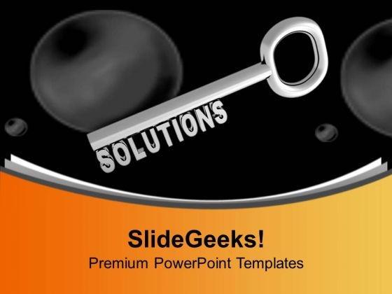 Key Of Solutions Silver PowerPoint Templates Ppt Backgrounds For Slides 0313