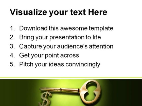 Key To Dollar Money PowerPoint Template 0610 impactful attractive