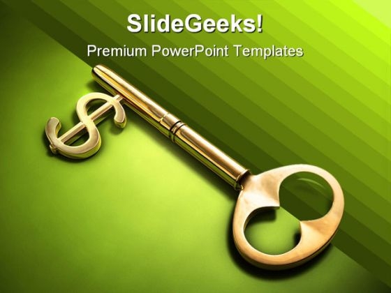 Key To Dollar Money PowerPoint Template 0610 Key To Dollar Money PowerPoint Template 0610