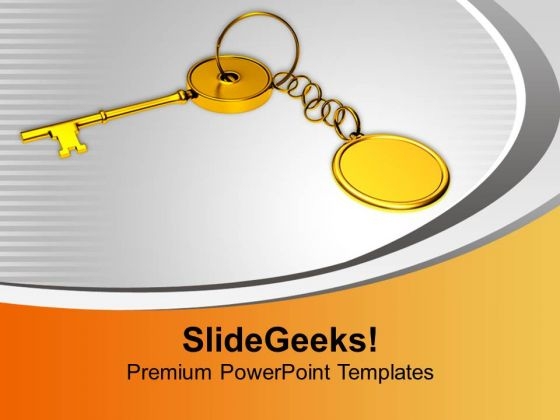 Key With Chain Security Achievement PowerPoint Templates Ppt Backgrounds For Slides 0213