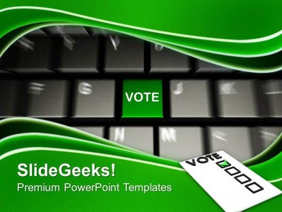 Keyboard With Vote Button Internet PowerPoint Templates And PowerPoint Themes 1012