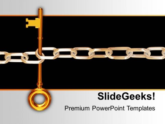 Keys Tied To Chain Security PowerPoint Templates Ppt Background For Slides 1112