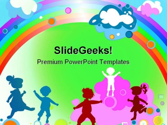 Kids And Rainbow Entertainment PowerPoint Templates And PowerPoint Backgrounds 0511