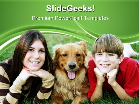 Kids With Dog Children PowerPoint Templates And PowerPoint Backgrounds 0511 Kids With Dog Children PowerPoint Templates And PowerPoint Backgrounds 0511