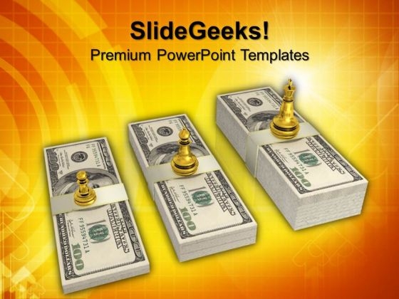 King Queen And Pawn Standing On Dollars Finance PowerPoint Templates And PowerPoint Themes 0912 King Queen And Pawn Standing On Dollars Finance PowerPoint Templates And PowerPoint Themes 0912