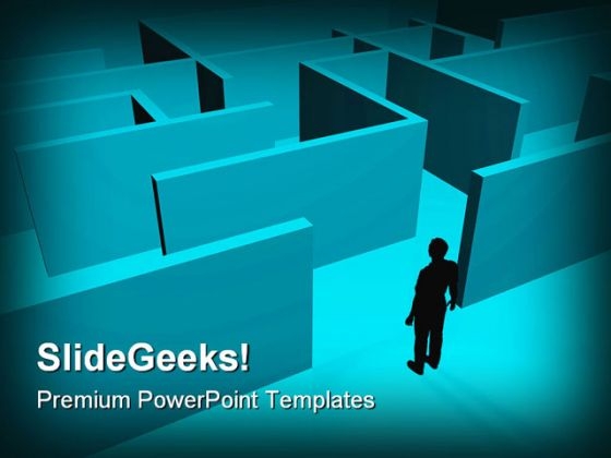Labyrinth Business PowerPoint Background And Template 1210 Labyrinth Business PowerPoint Background And Template 1210