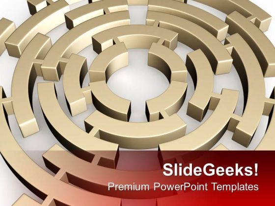 Labyrinth For Problem Solving PowerPoint Templates Ppt Backgrounds For Slides 0413