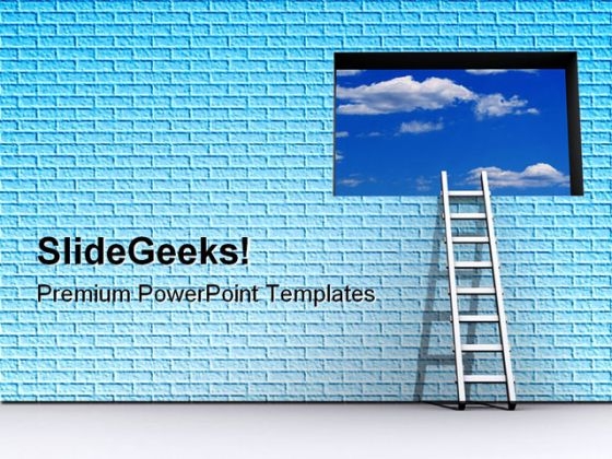 Ladder And Sky Success PowerPoint Templates And PowerPoint Backgrounds 0711 Ladder And Sky Success PowerPoint Templates And PowerPoint Backgrounds 0711