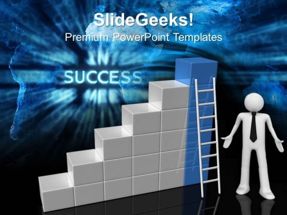 Ladder To Growth Business PowerPoint Templates And PowerPoint Themes 0512