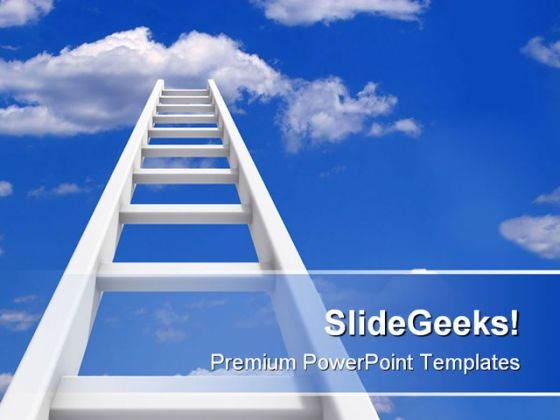 Ladder To Sky Future PowerPoint Background And Template 1210 Ladder To Sky Future PowerPoint Background And Template 1210