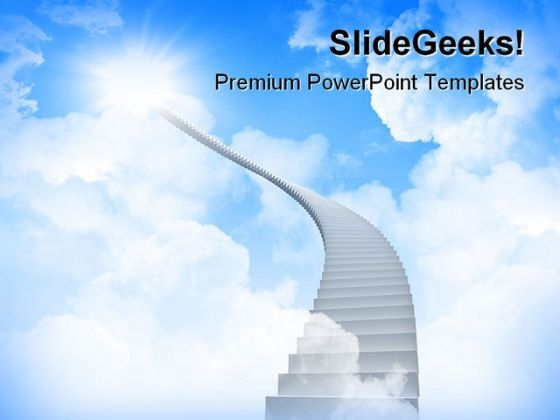 Ladder To Sky Future PowerPoint Themes And PowerPoint Slides 0211