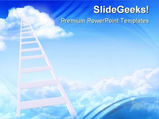 Ladder To Sky Success PowerPoint Templates And PowerPoint Backgrounds 0711
