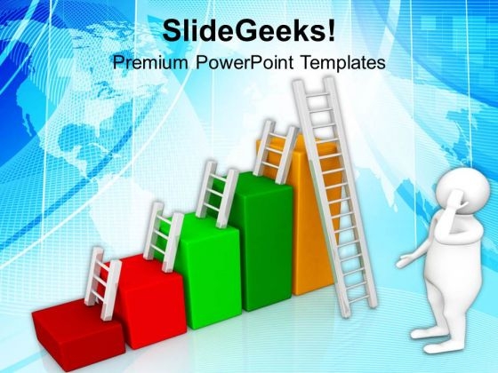Ladders And Bar Graph PowerPoint Templates Ppt Backgrounds For Slides 0713 Ladders And Bar Graph PowerPoint Templates Ppt Backgrounds For Slides 0713