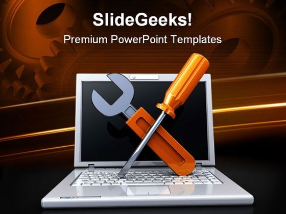 Laptop Repair Industrial PowerPoint Templates And PowerPoint Backgrounds 0211