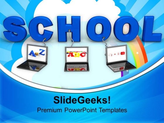 Laptops Wired To School Children PowerPoint Templates Ppt Backgrounds For Slides 0213 Laptops Wired To School Children PowerPoint Templates Ppt Backgrounds For Slides 0213