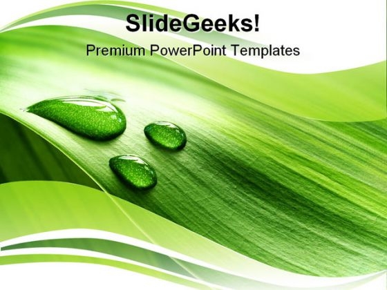 Leaf Drops Nature PowerPoint Template 0610 Leaf Drops Nature PowerPoint Template 0610
