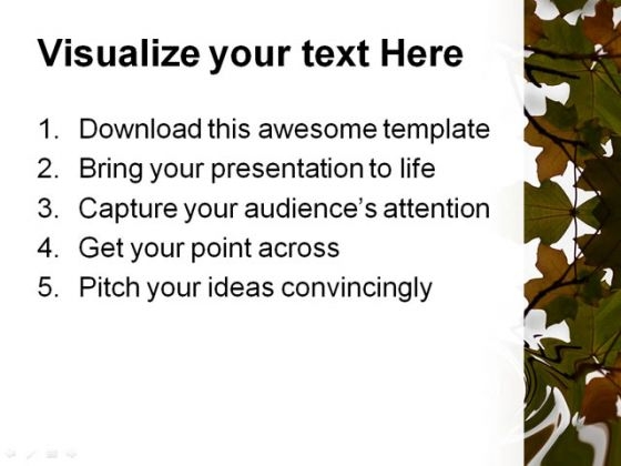 Leaves Nature PowerPoint Template 0810 captivating attractive
