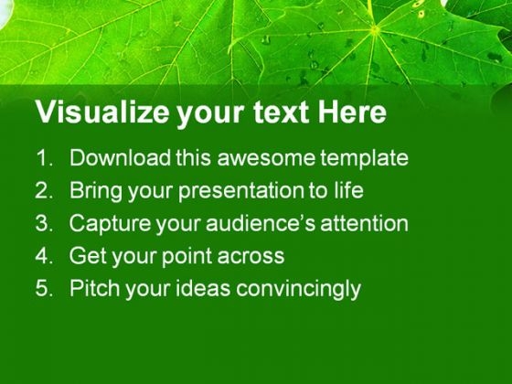 leaves_reflection_nature_powerpoint_template_1110_text