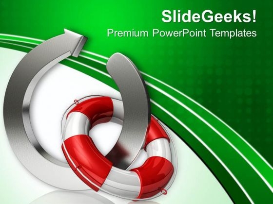 Lifesaver With Metallic Arrow PowerPoint Templates And PowerPoint Themes 1112 Lifesaver With Metallic Arrow PowerPoint Templates And PowerPoint Themes 1112