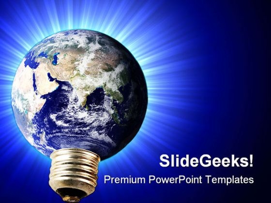 Light Bulb Electricity Earth PowerPoint Themes And PowerPoint Slides 0211