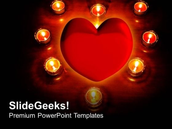 Lights Around Heart Holiday PowerPoint Templates And PowerPoint Themes 1112