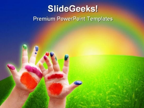 Little Hands Nature PowerPoint Template 0610 Little Hands Nature PowerPoint Template 0610