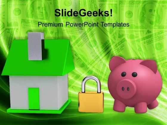 Locked House And Piggy Bank Security PowerPoint Templates Ppt Background For Slides 1112 Locked House And Piggy Bank Security PowerPoint Templates Ppt Background For Slides 1112