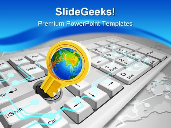 Locked Keyboard Security PowerPoint Templates And PowerPoint Backgrounds 0311