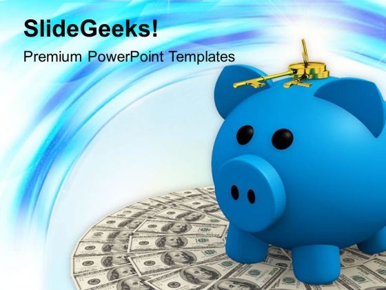 Locked Piggy Bank With Money PowerPoint Templates Ppt Backgrounds For Slides 0213 Locked Piggy Bank With Money PowerPoint Templates Ppt Backgrounds For Slides 0213