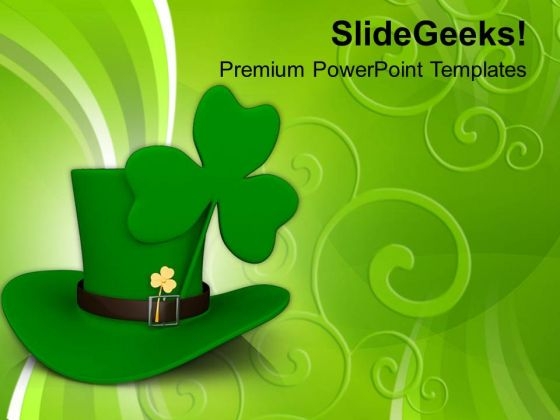 Long Hat And A Clover Leaf Saint Patrick PowerPoint Templates Ppt Backgrounds For Slides 0313 Long Hat And A Clover Leaf Saint Patrick PowerPoint Templates Ppt Backgrounds For Slides 0313