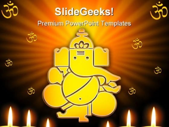 Lord Ganesh Hindu Religion PowerPoint Themes And PowerPoint Slides 0411