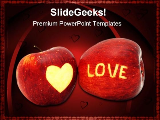Love Apple Food PowerPoint Template 0810 Love Apple Food PowerPoint Template 0810